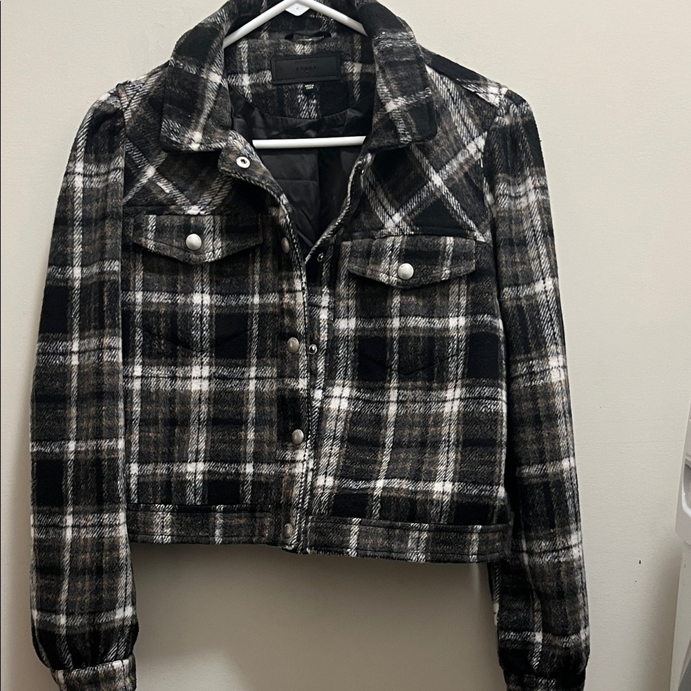 Blank NYC Black and Gray Plaid Jacket